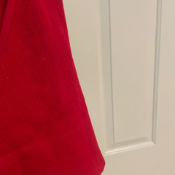 Take The Plunge V-Neck Crop Top Rock N Rags Red - Picture 5 of 6